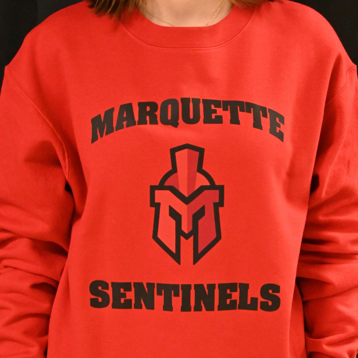 Marquette Sentinels Helmet Logo with Crew neck