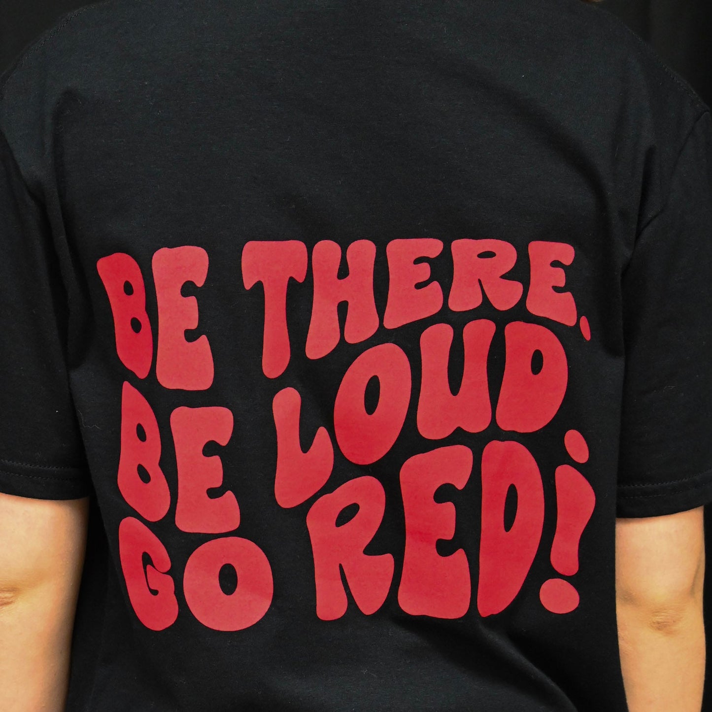 LIMITED OFFER: Bubble M pocket design with "BE THERE BE LOUD GO RED" on back T-Shirt