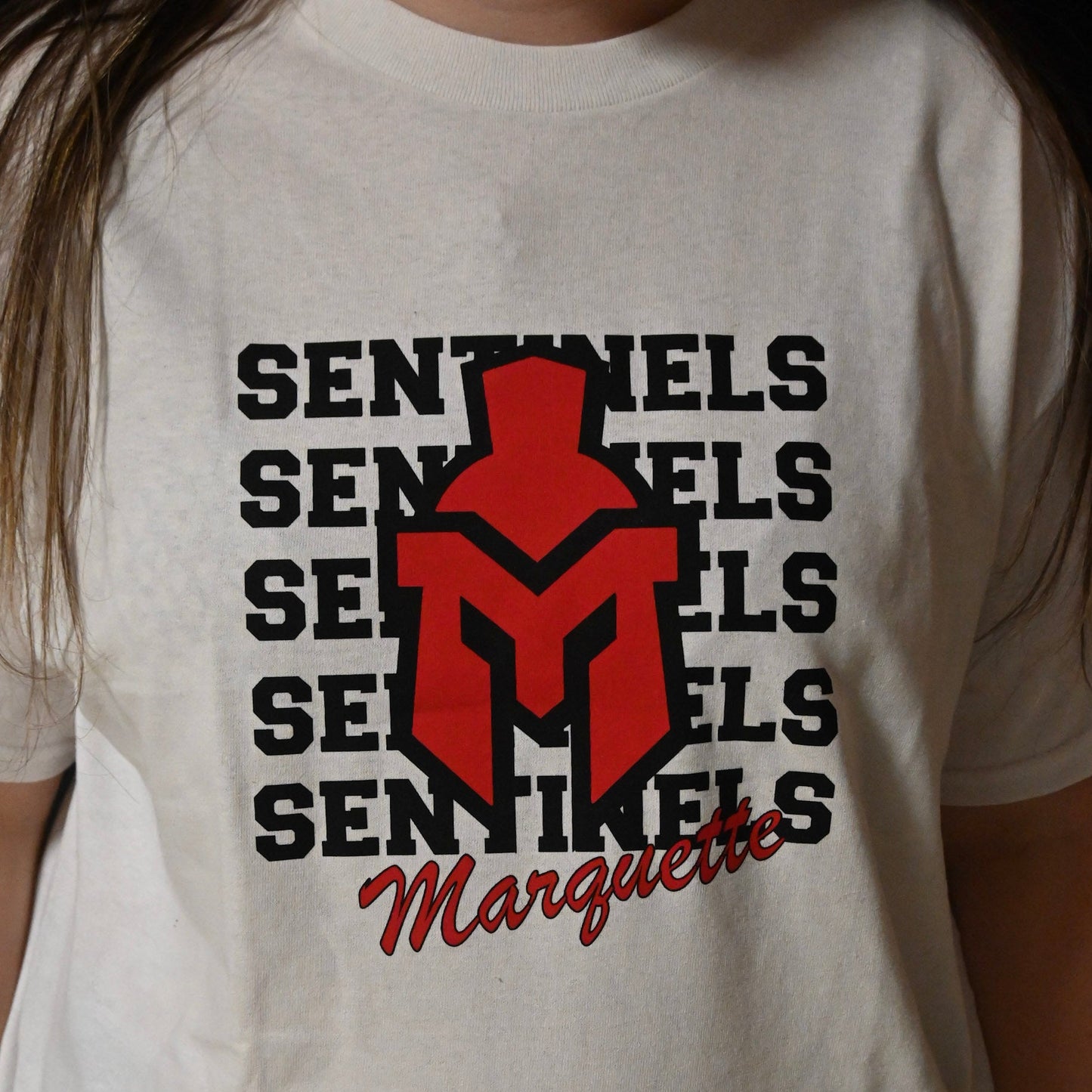 Sentinels on Repeat with Sentinels Helmet design on T-shirt