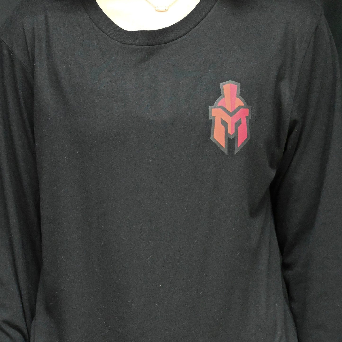 "Be There Be Loud Go Red" Design with pocket sentinel Helmet on front on Long sleeve