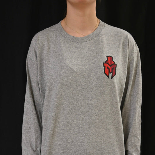 "Be There Be Loud Go Red" Design with pocket sentinel Helmet on front on Long sleeve