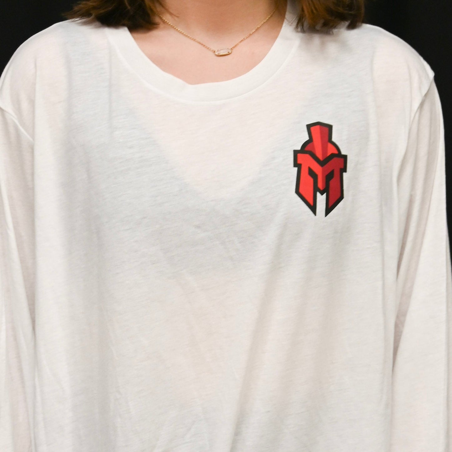 "Be There Be Loud Go Red" Design with pocket sentinel Helmet on front on Long sleeve