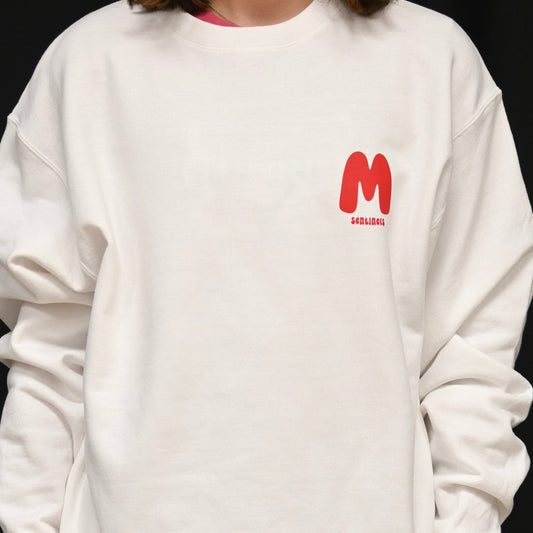 LIMITED OFFER: Bubble M pocket design with "BE THERE BE LOUD GO RED" on back Crewneck
