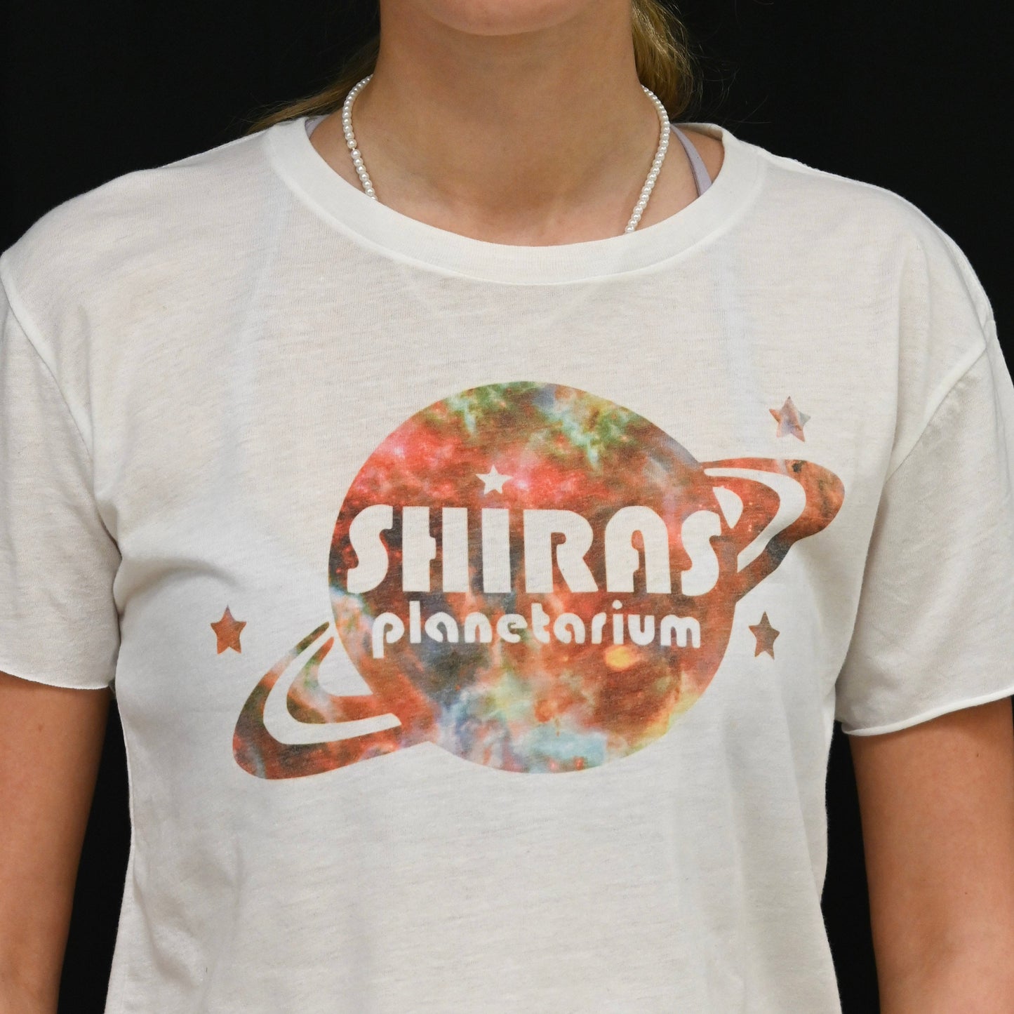 Crop Top Shirt with Sharis Planetiurm Large Logo