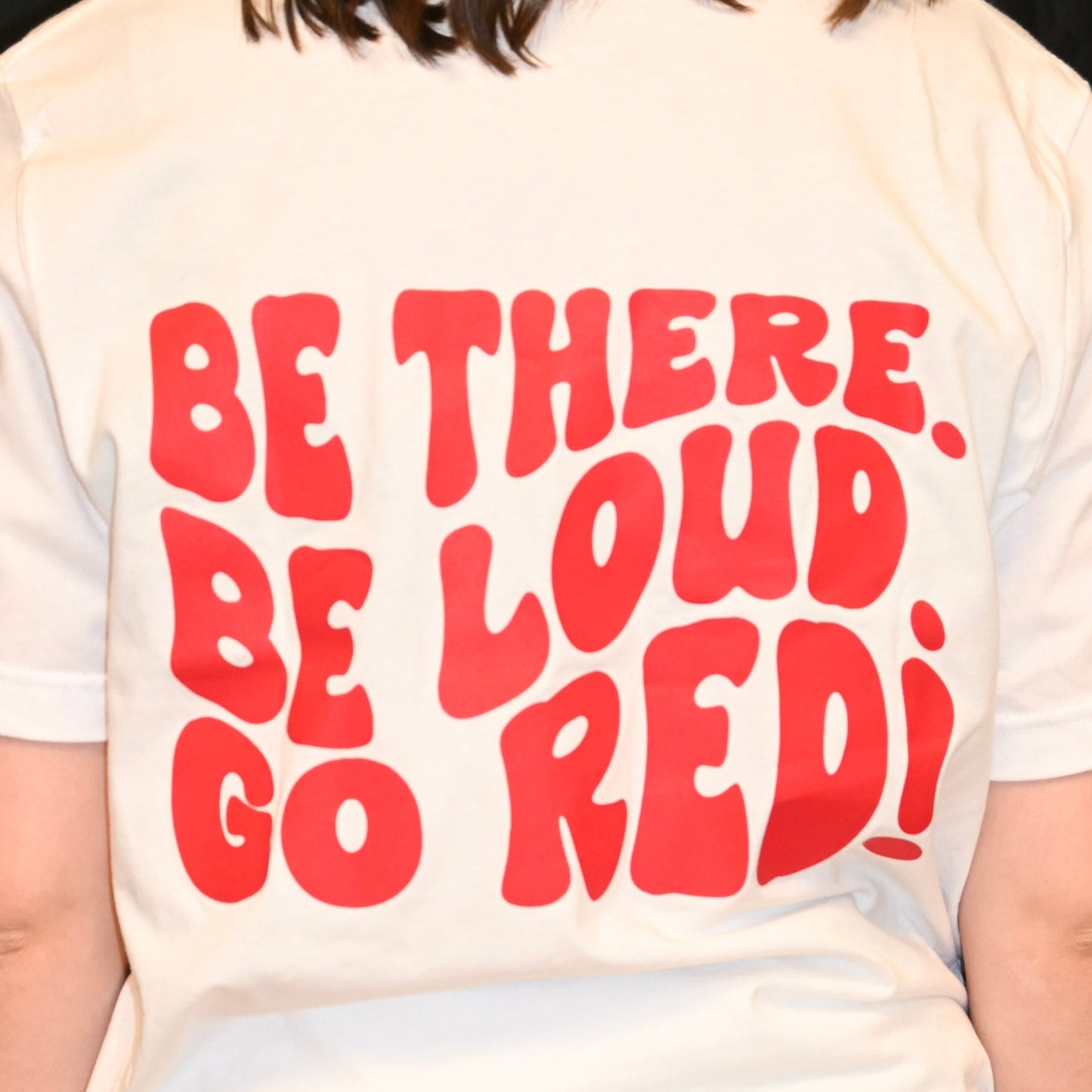 "Be There Be Loud Go Red" Design with pocket sentinel Helmet on front- Short Sleeves