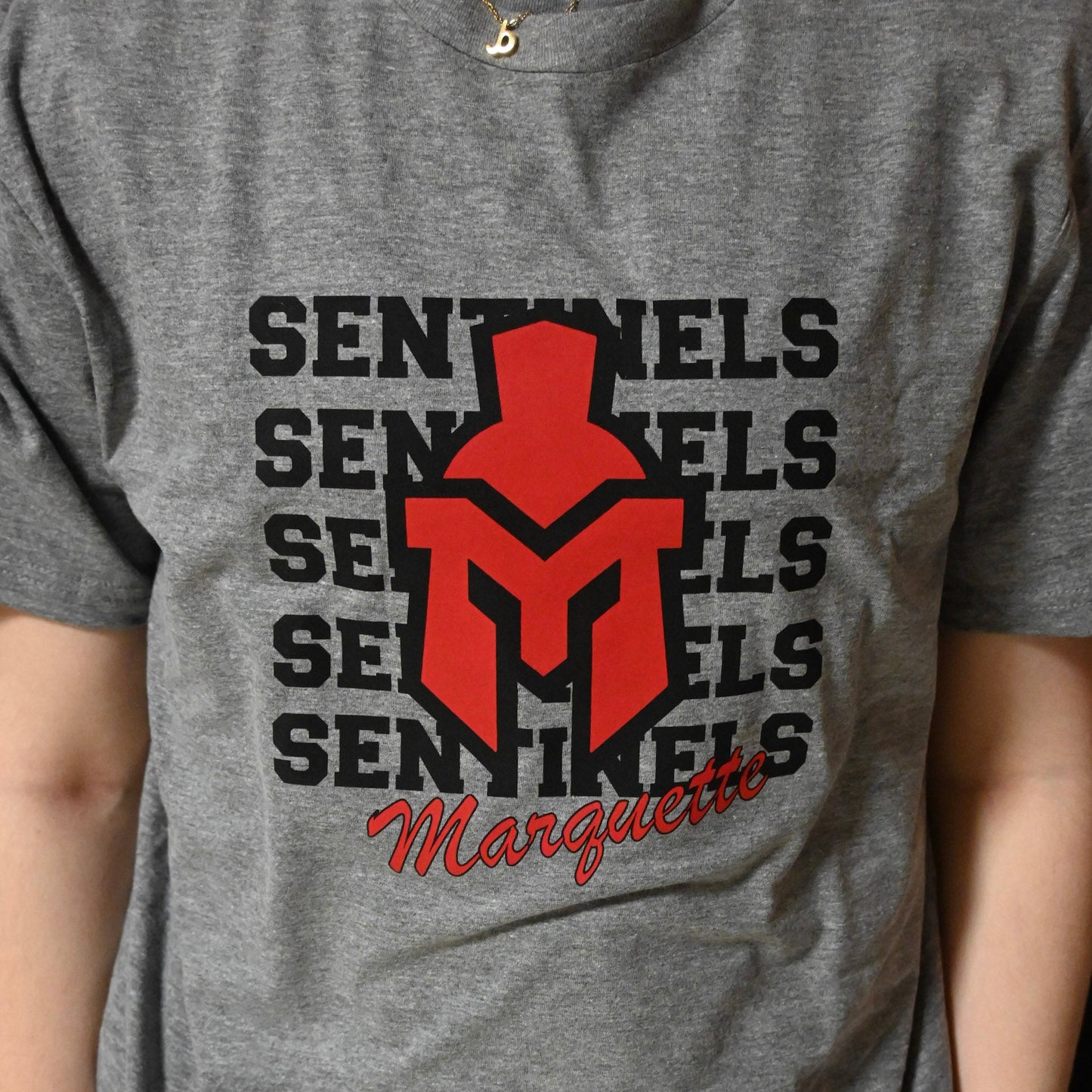 Sentinels on Repeat with Sentinels Helmet design on T-shirt
